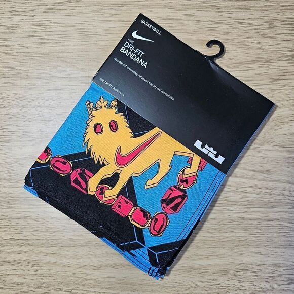 Nike LeBron James Dri-Fit Bandana Royal Lion Logo Unisex Blue Gold Red Black New - Picture 11 of 12